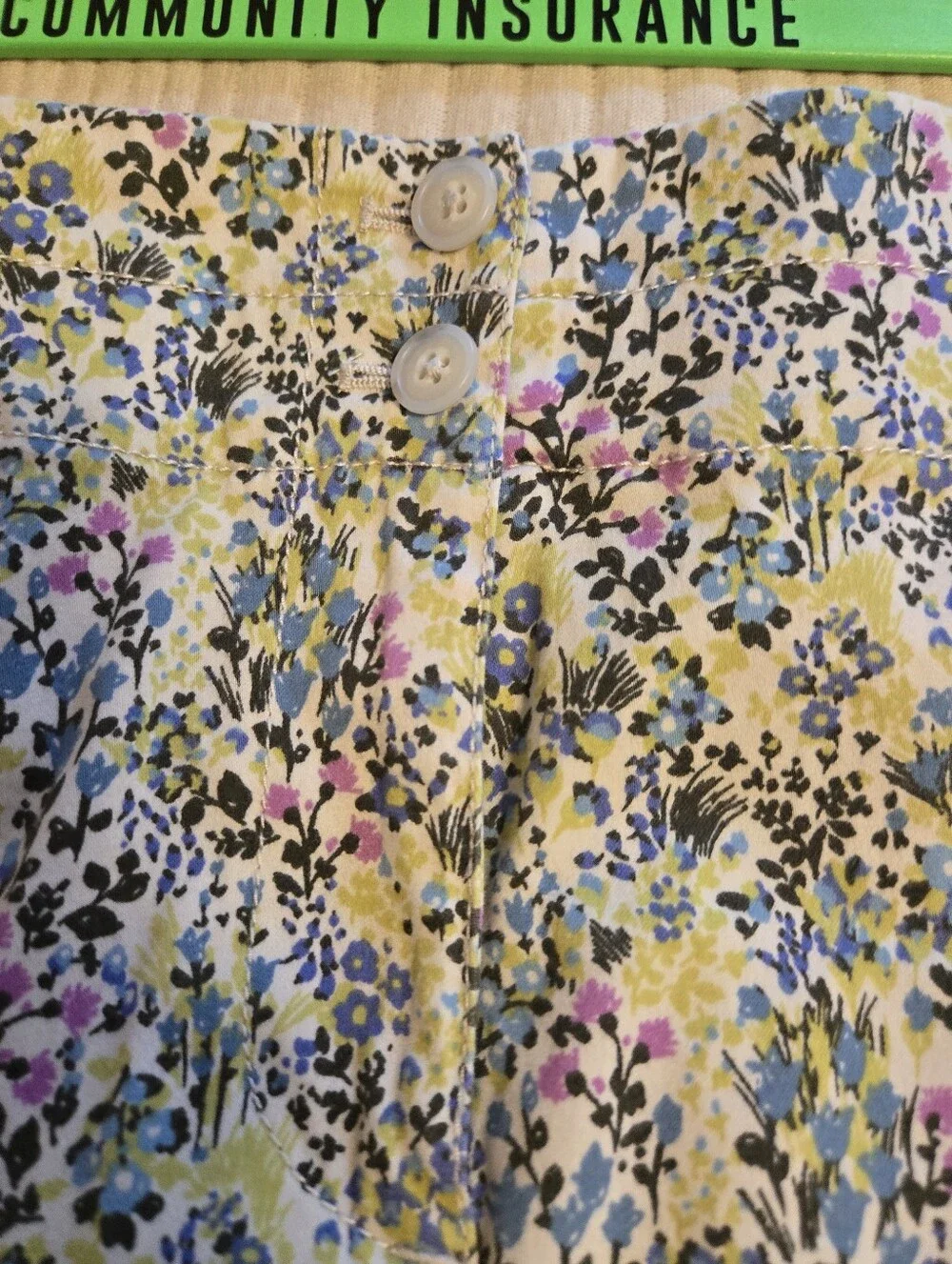J. JILL LIVE-IN CHINO Floral Cotton Blend Mini Skirt. Size 12.